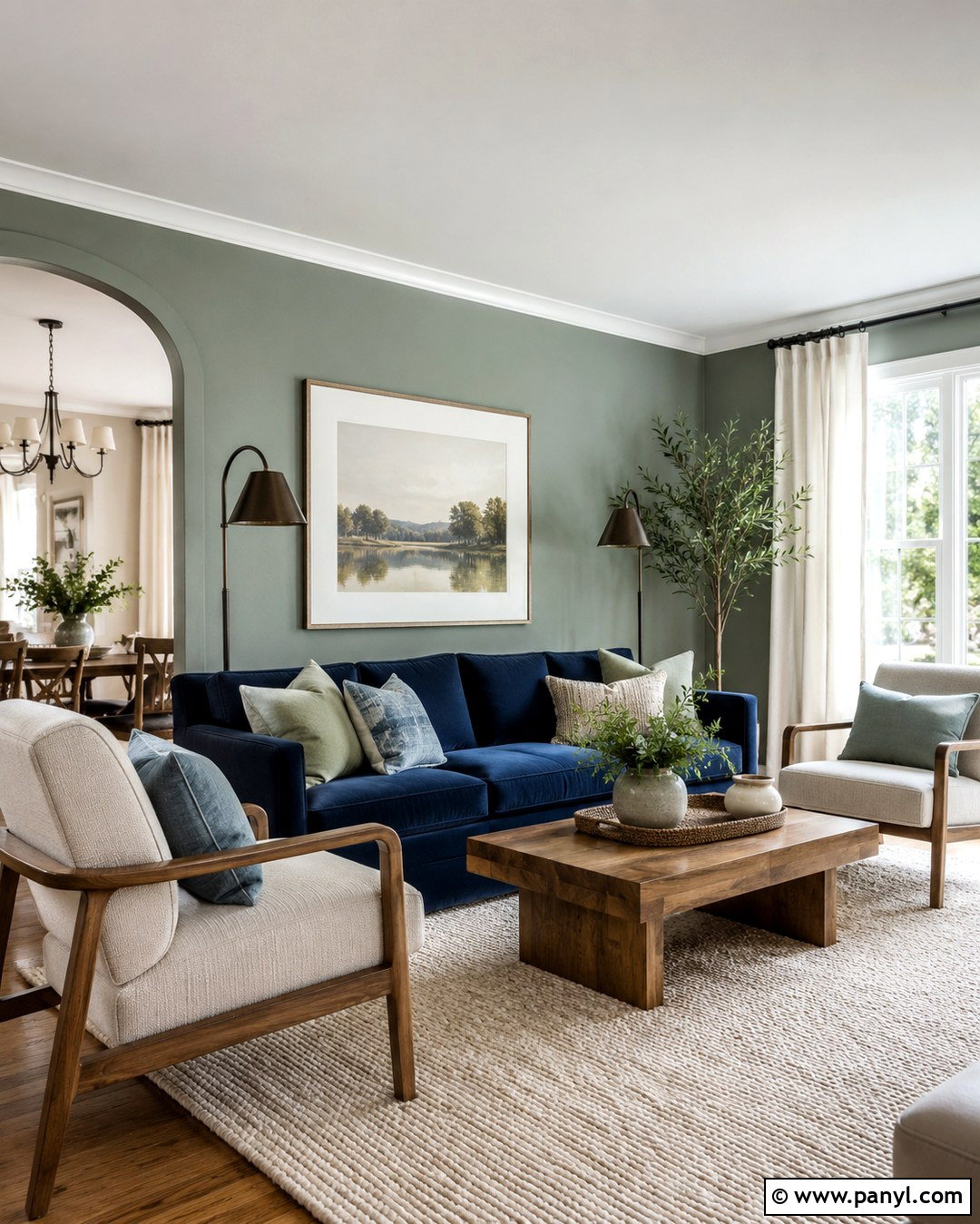 Navy Sofa Sage Green Walls Cream Rug - 20 Navy Sofa Sage Green Walls