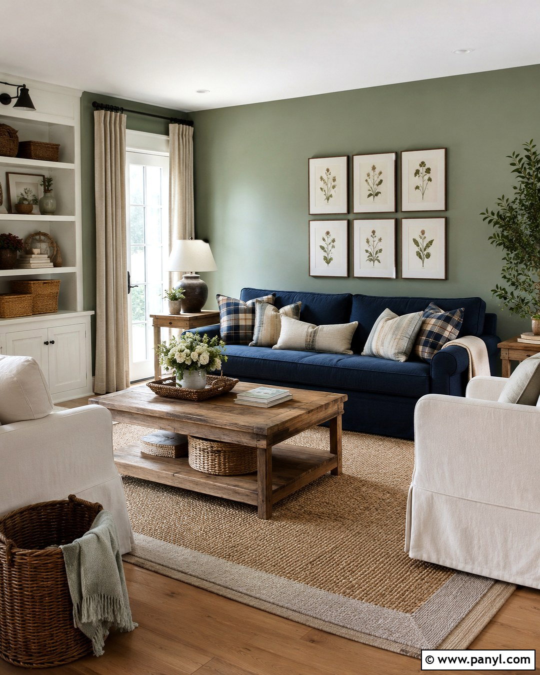 Navy Sofa Sage Green Walls Farmhouse Decor - 20 Navy Sofa Sage Green Walls