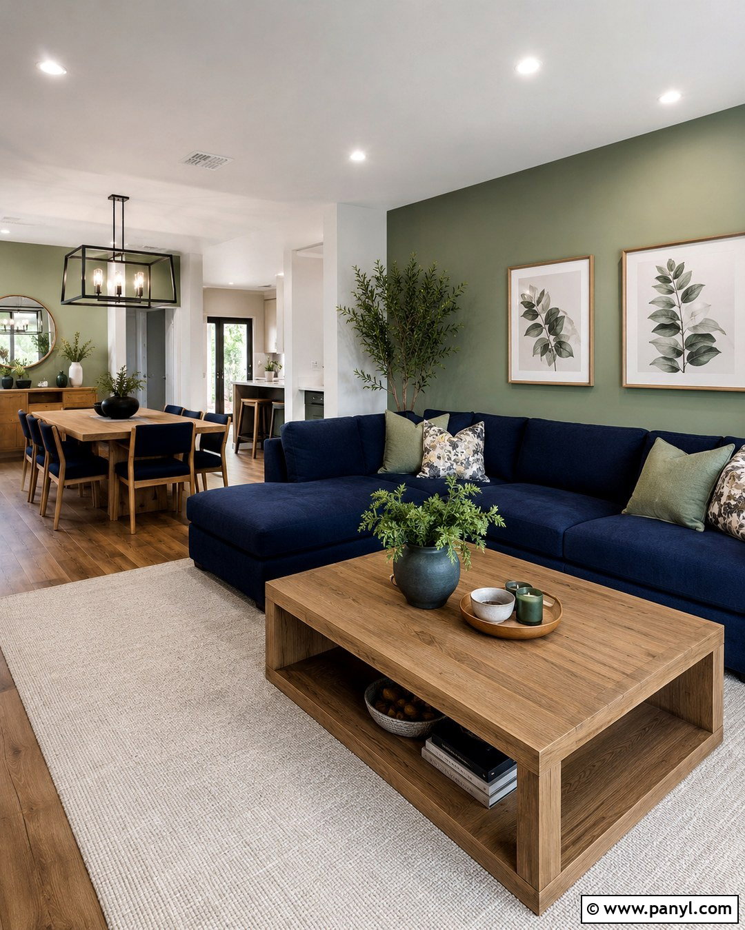 Navy Sofa Sage Green Walls Open Concept - 20 Navy Sofa Sage Green Walls