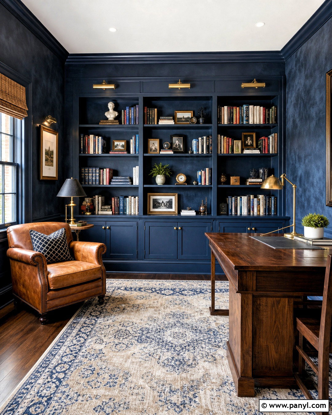 Navy Sponge Painted Walls - 20 sponge painting walls ideas