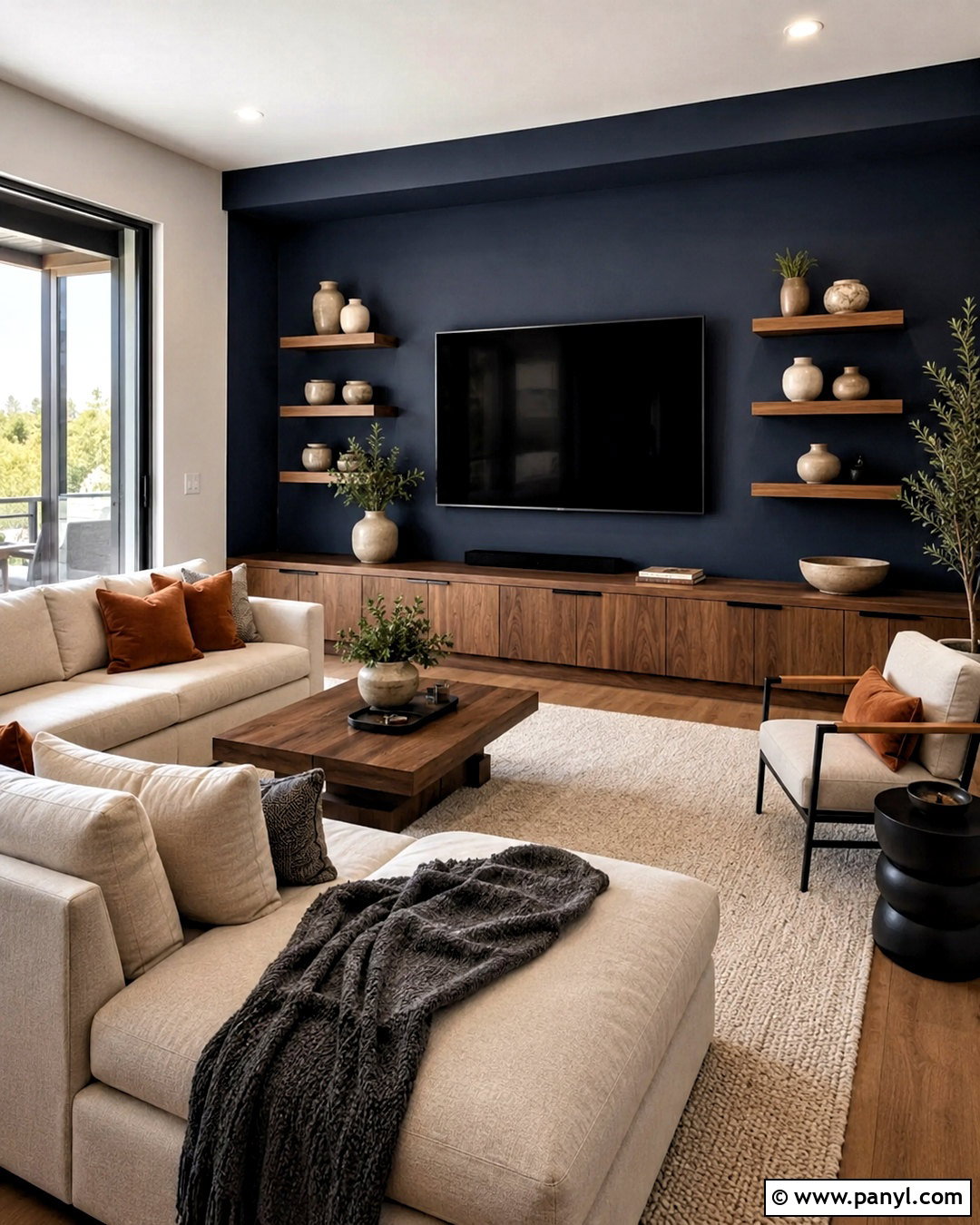 20 Navy Feature Wall Living Room Ideas for Bold, Polished Style