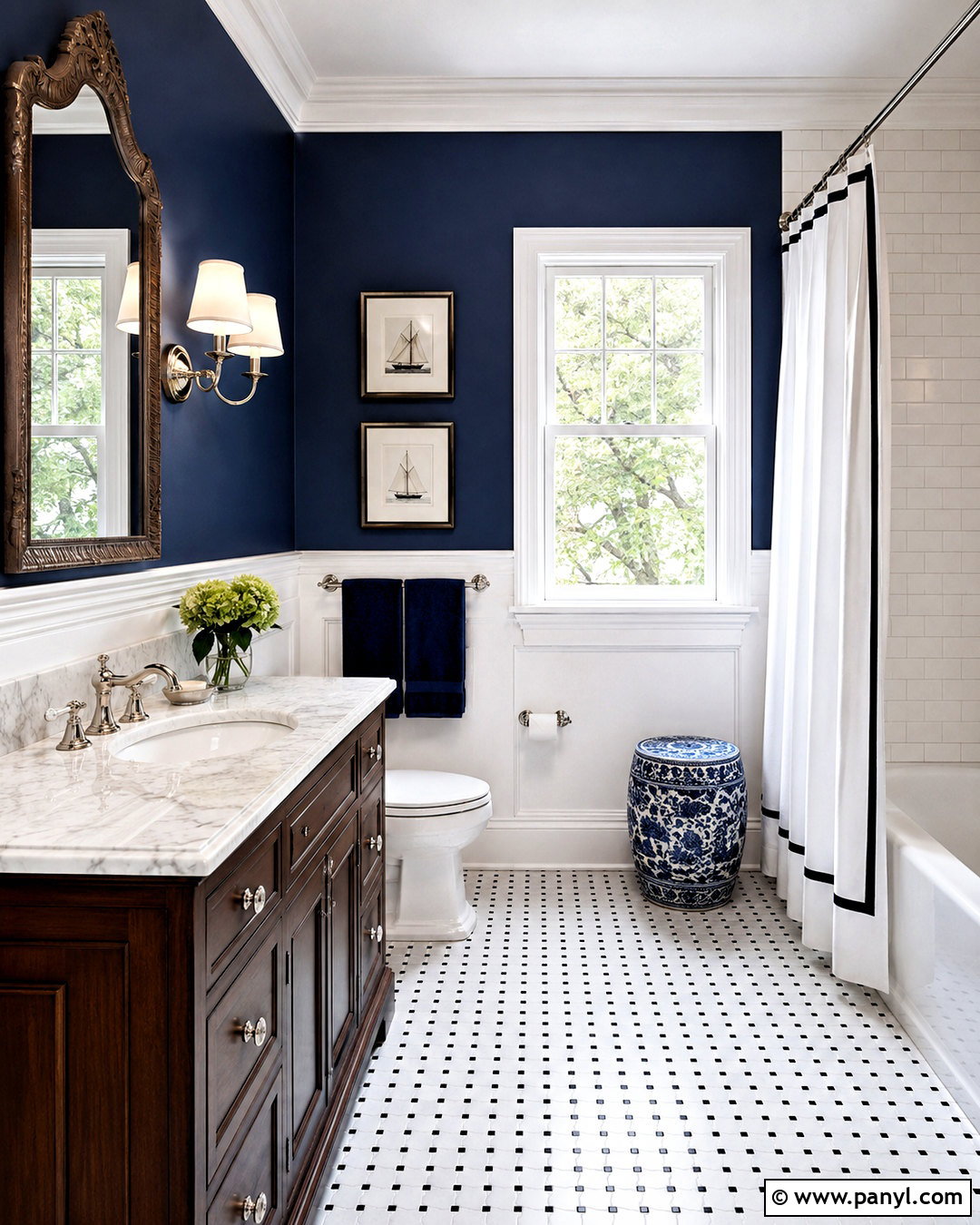 Navy Traditional Bathroom - 20 navy bathroom ideas
