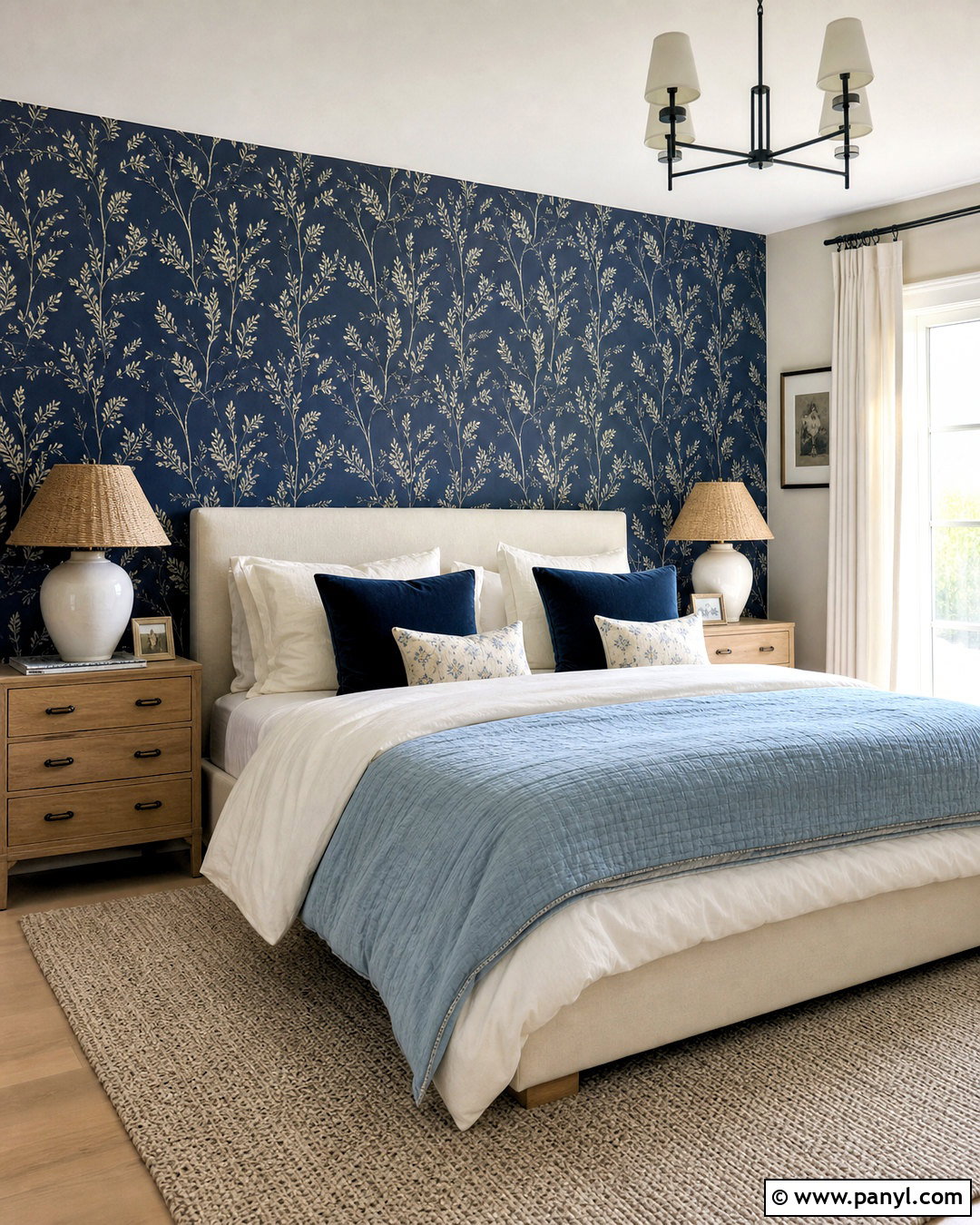 Navy Wallpaper Accent Wall Bedroom - 20 navy accent wall bedroom ideas
