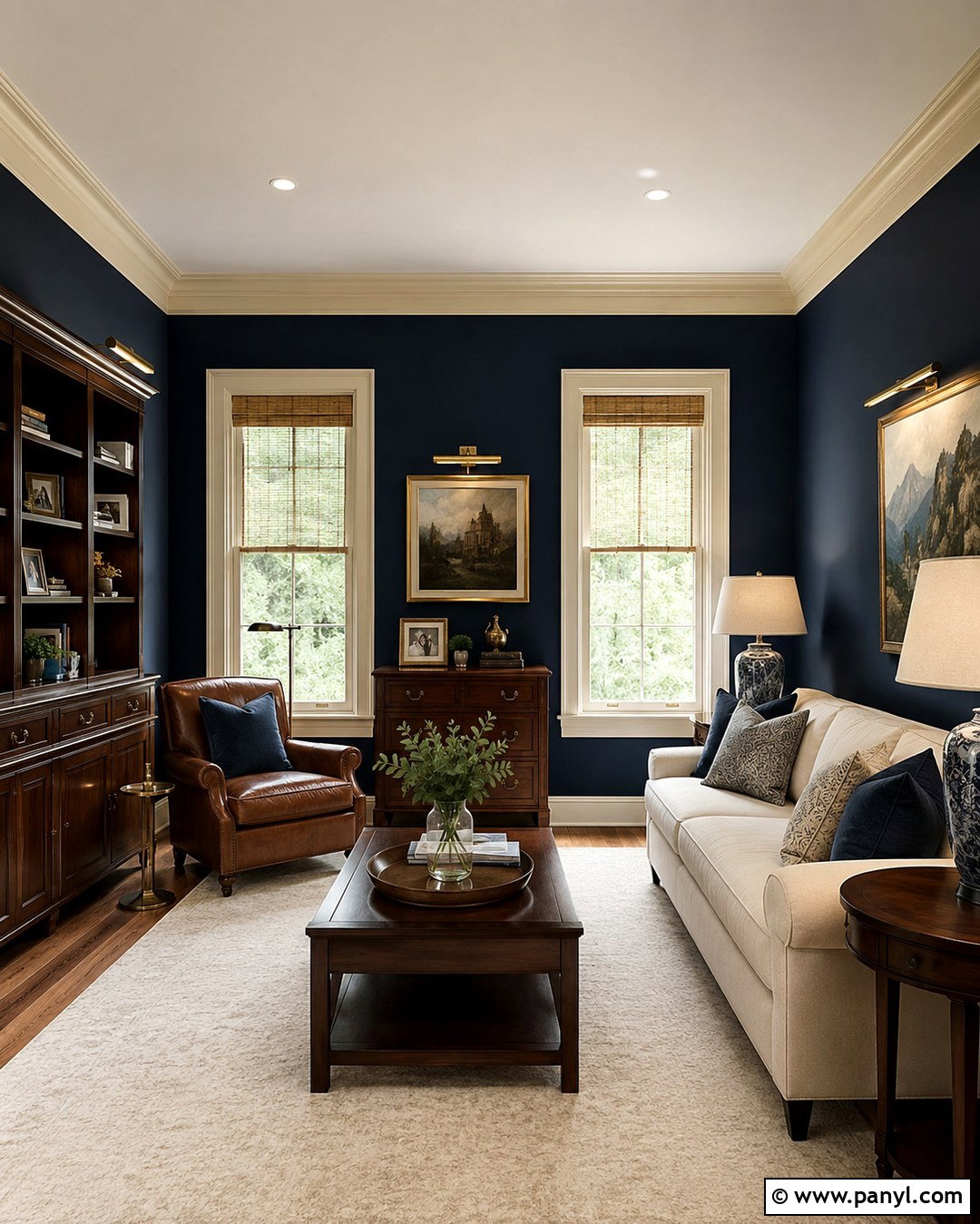 Navy Walls With Cream Trim - 20 Navy And Cream Walls