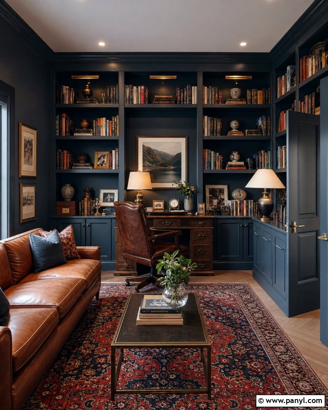 Navy Walls With Matching Navy Trim - 25 Painted Baseboards And Trim Wall Colors