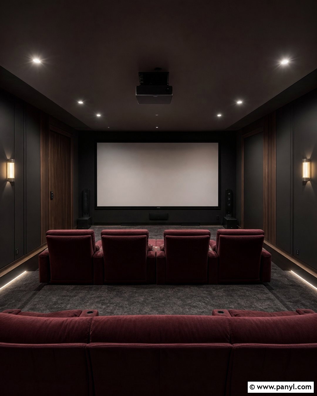 Near-Black Projector Wall - 20 Projector Wall Color Ideas