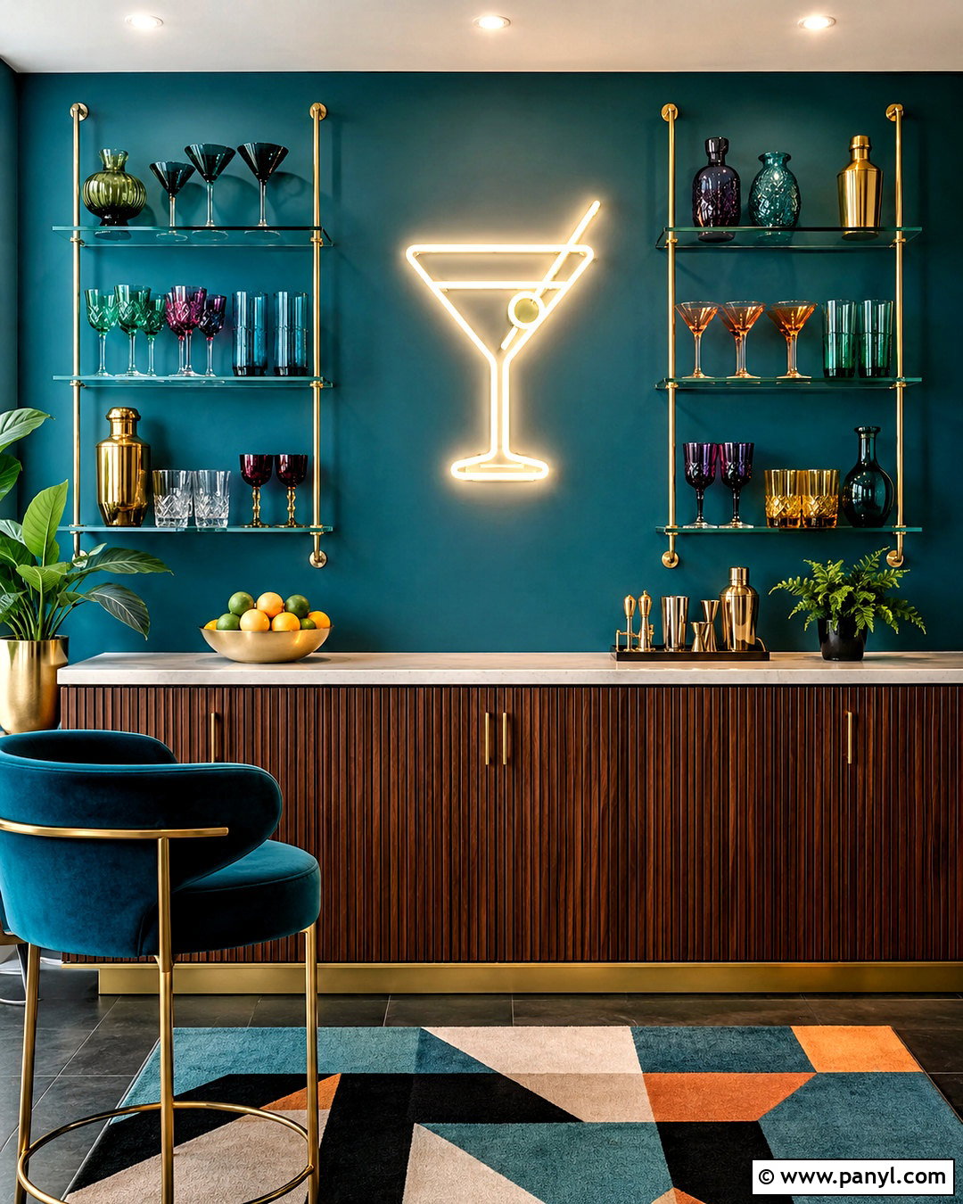 Neon Cocktail Wall - 20 cocktail wall ideas
