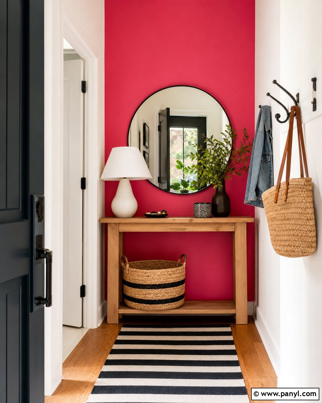 Neon Pink Accent Wall Entryway - 20 Neon Pink Accent Wall Ideas