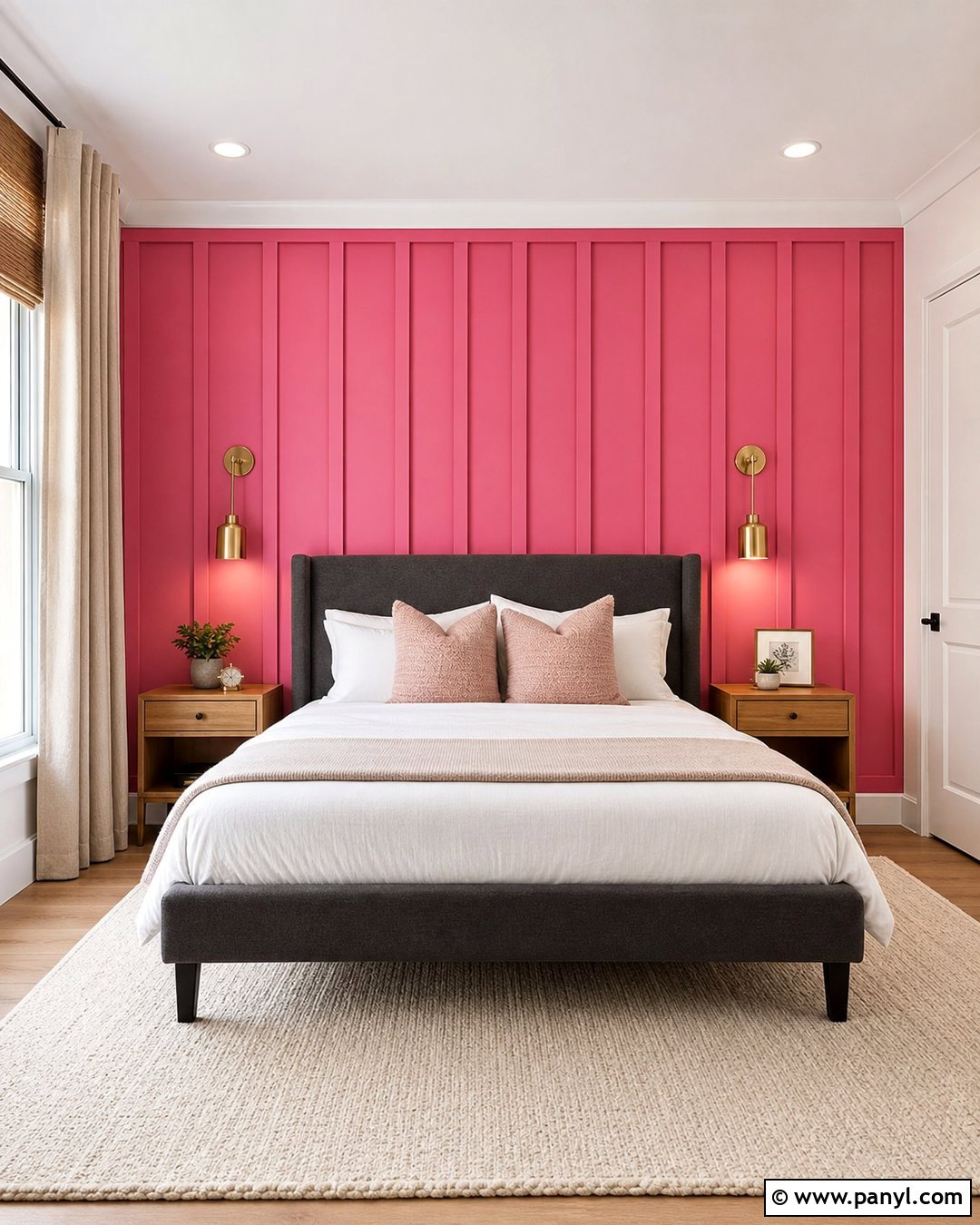 Neon Pink Board And Batten Accent Wall - 20 Neon Pink Accent Wall Ideas