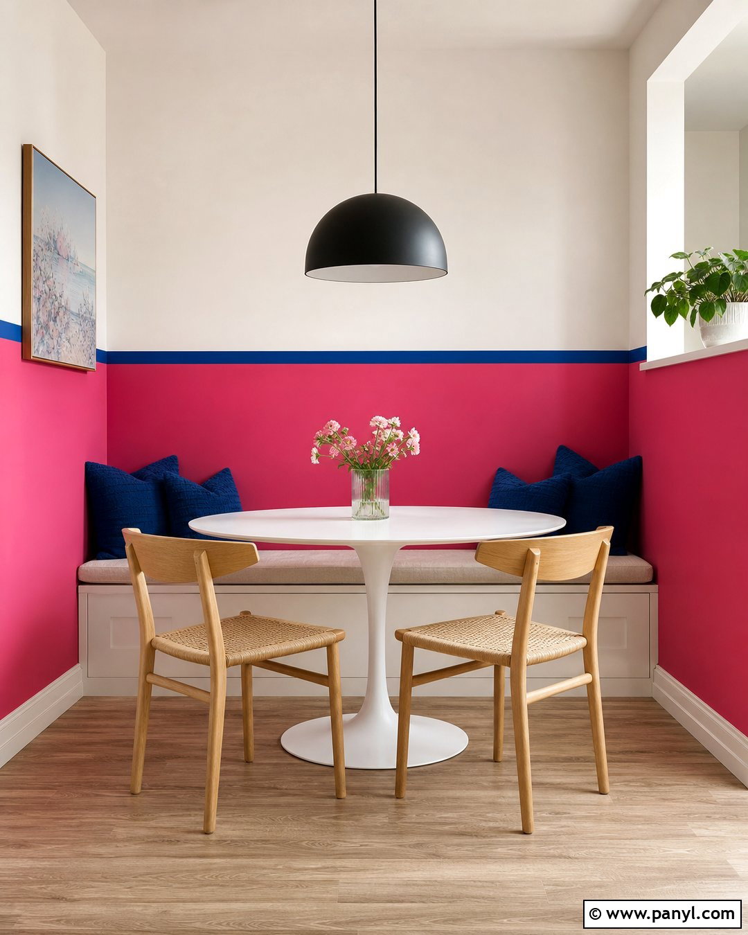Neon Pink Color Block Accent Wall - 20 Neon Pink Accent Wall Ideas