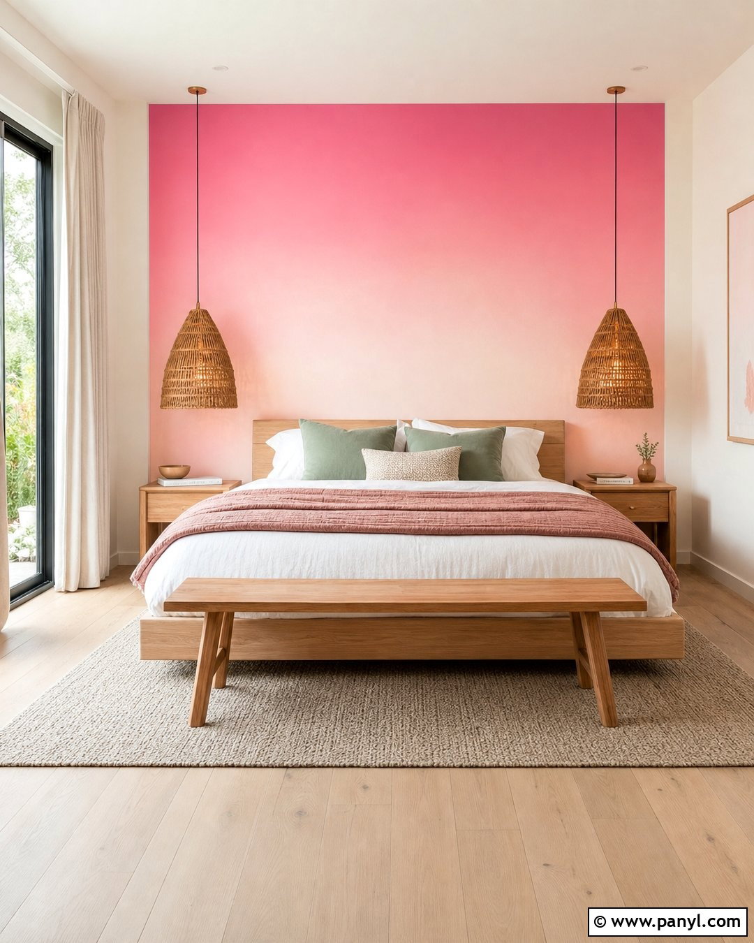 Neon Pink Ombre Accent Wall - 20 Neon Pink Accent Wall Ideas