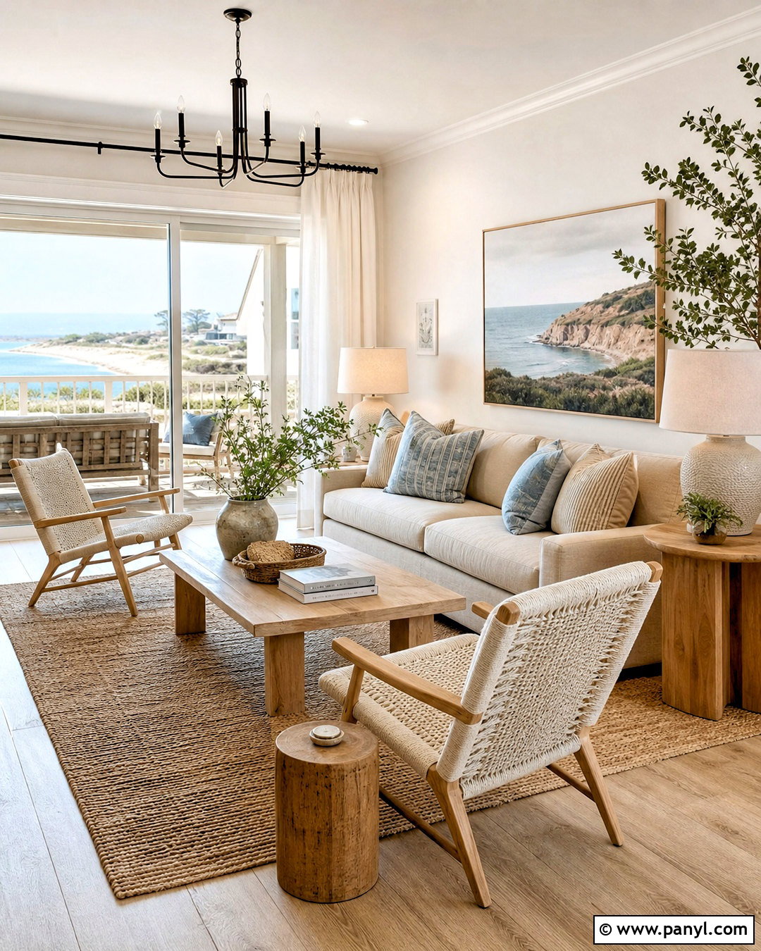 Neutral Beachy Living Room - 20 beachy interior design ideas