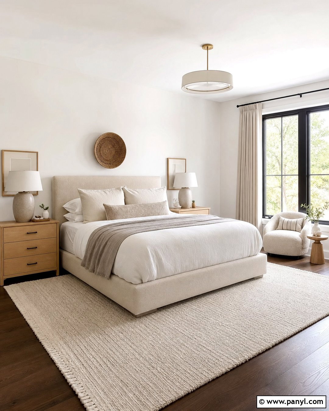 Neutral Bedroom With White Walls And Dark Wood Floors - 20 White Walls Dark Wood Floors
