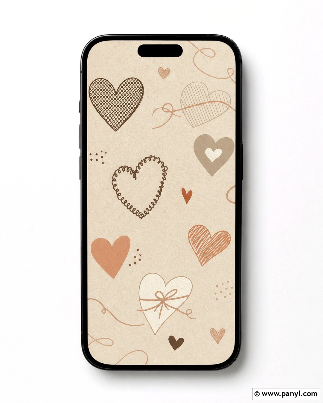 Neutral Beige Heart Doodle Wallpaper - 20 Heart Doodle Wallpaper Ideas