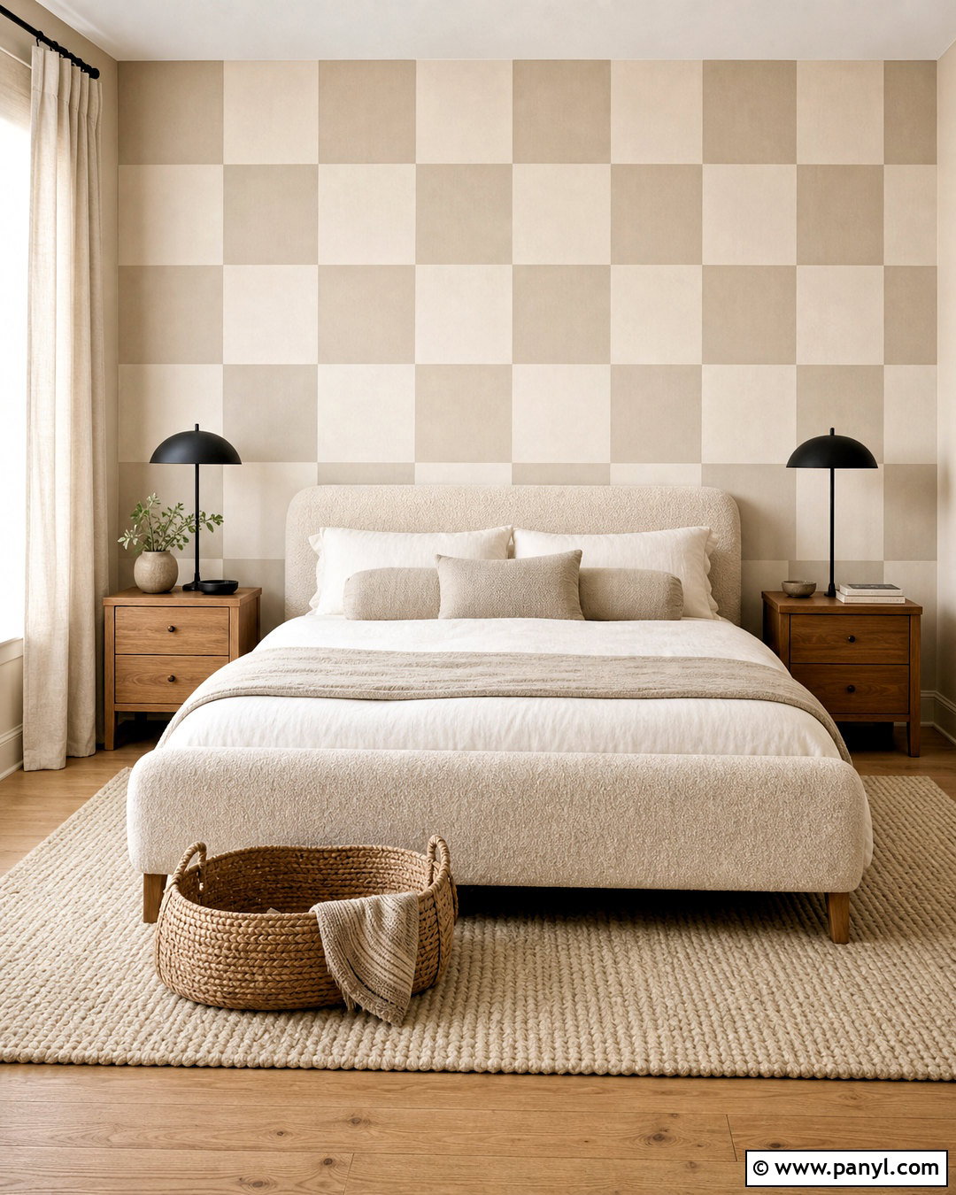 Neutral Checkered Accent Wall - 20 checkered accent wall ideas