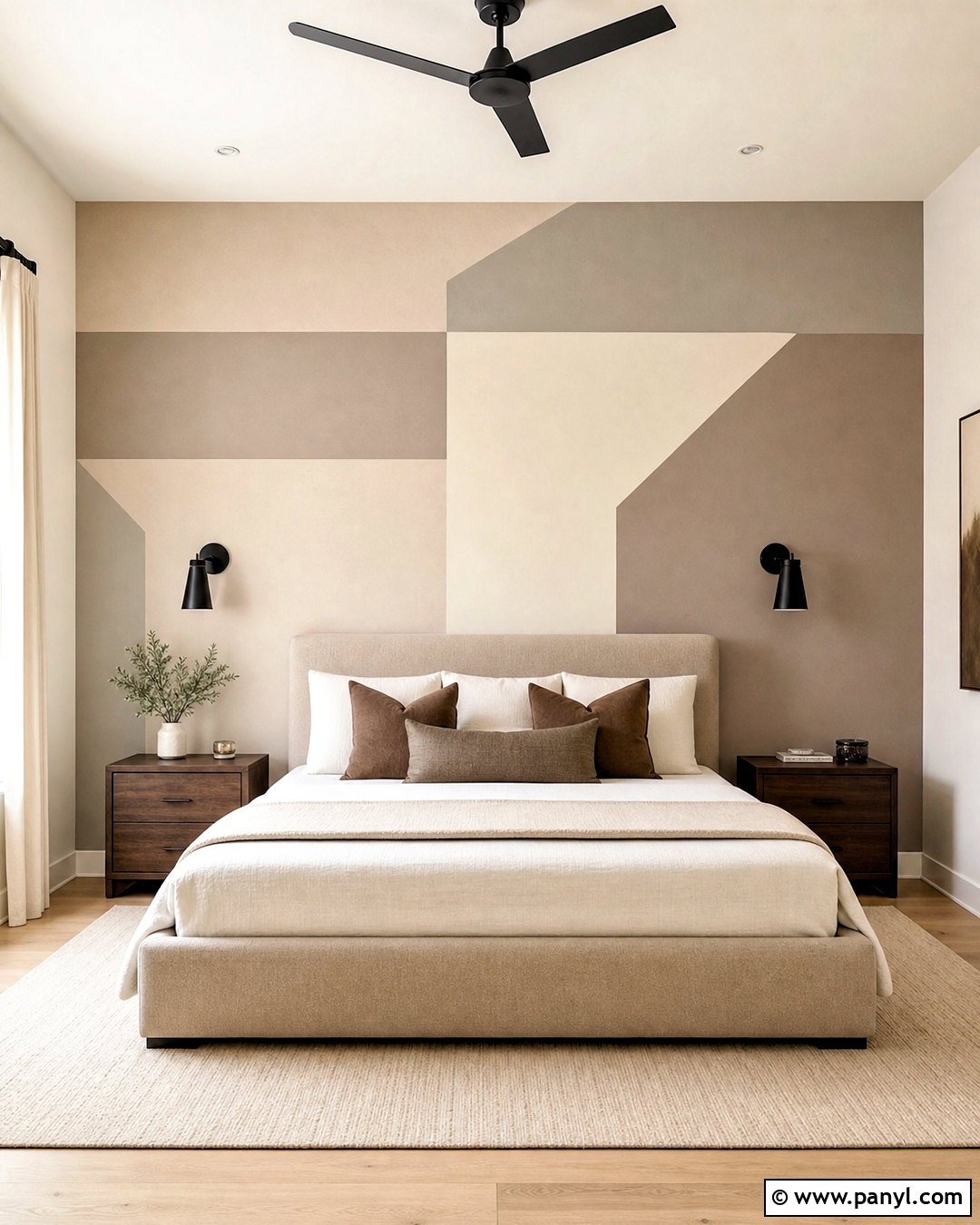 Neutral Color Block Geometric Accent Wall - 20 geometric accent wall ideas