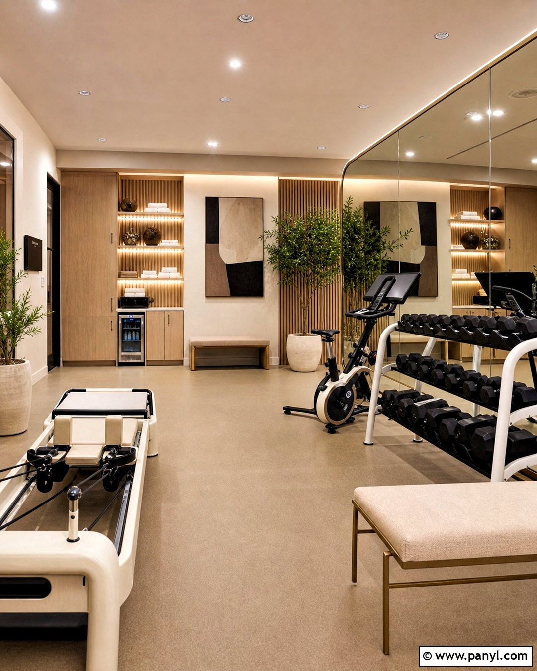 Neutral Fitness Studio Interior - 20 fitness studio design ideas