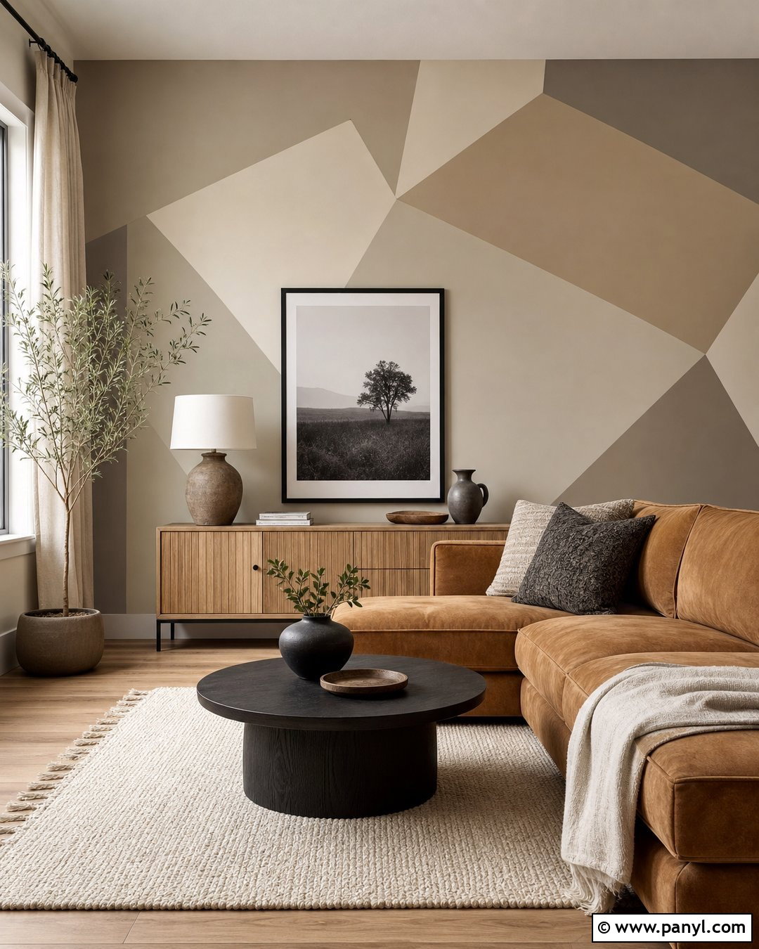 Neutral Geometric Wall Pattern - 35 geometric wall paint patterns