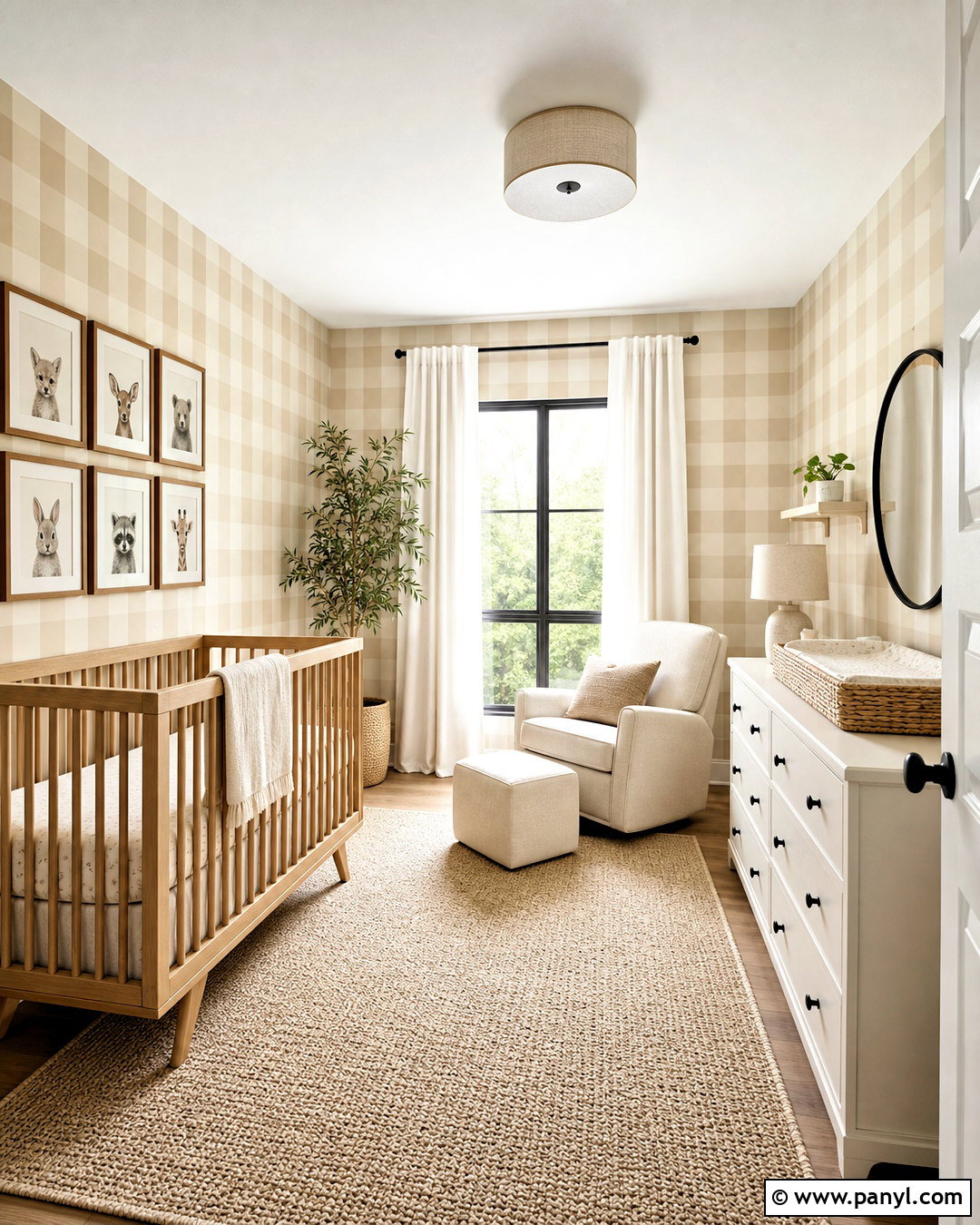 Neutral Gingham Nursery - 20 gingham nursery ideas