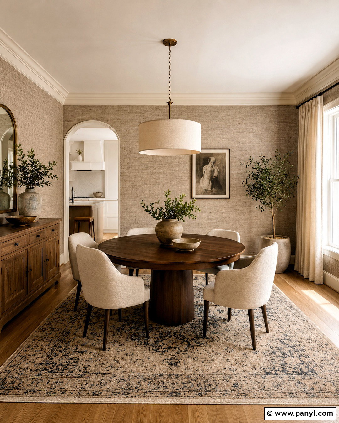Neutral Grasscloth Dining Background - 20 neutral color background ideas