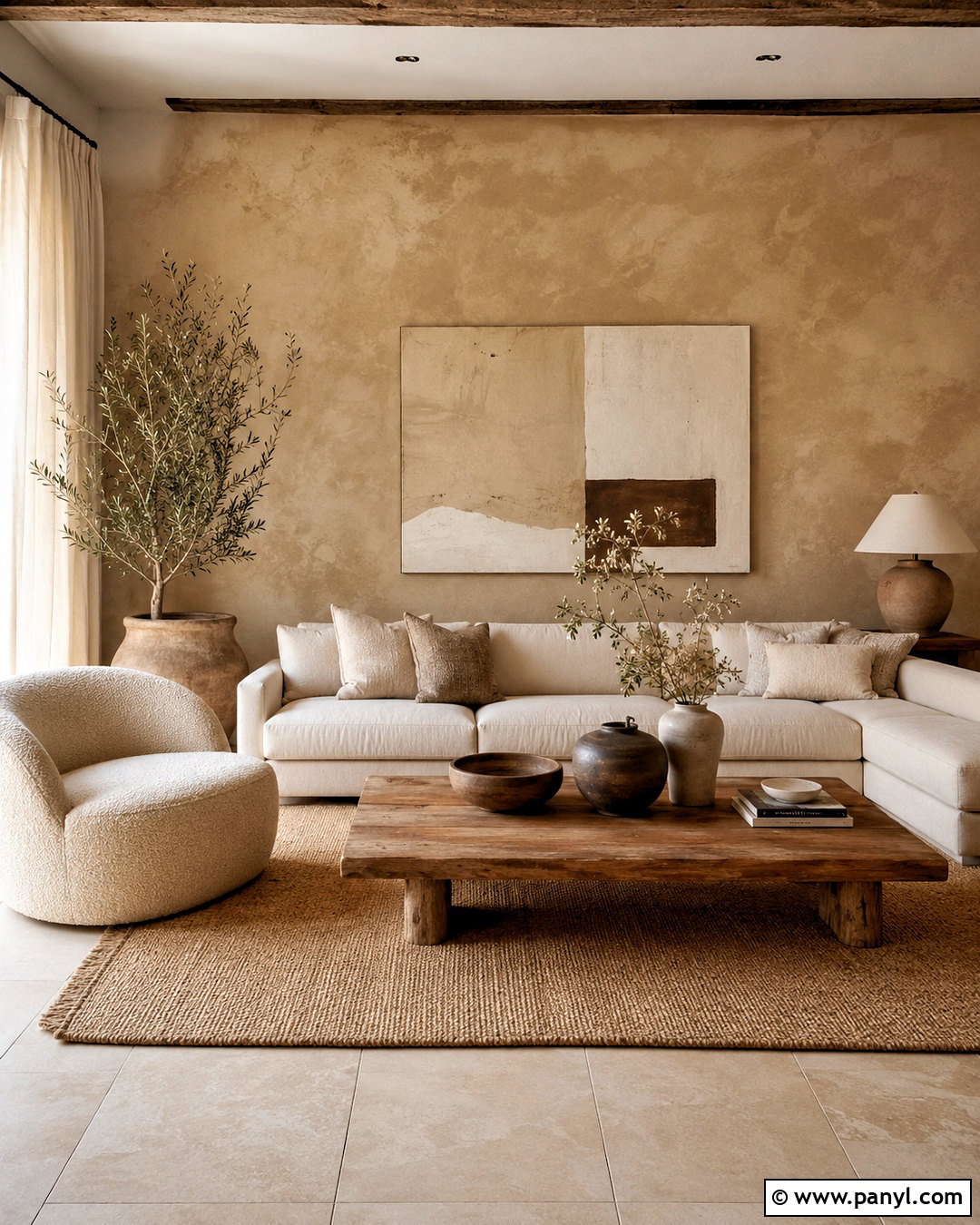 Neutral Limewash Boho Accent Wall - 20 boho accent wall ideas