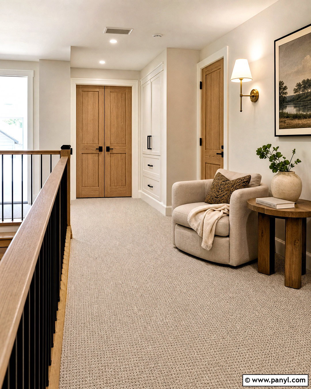 Neutral Loop Carpet for Upstairs Landing - 20 high traffic carpet ideas