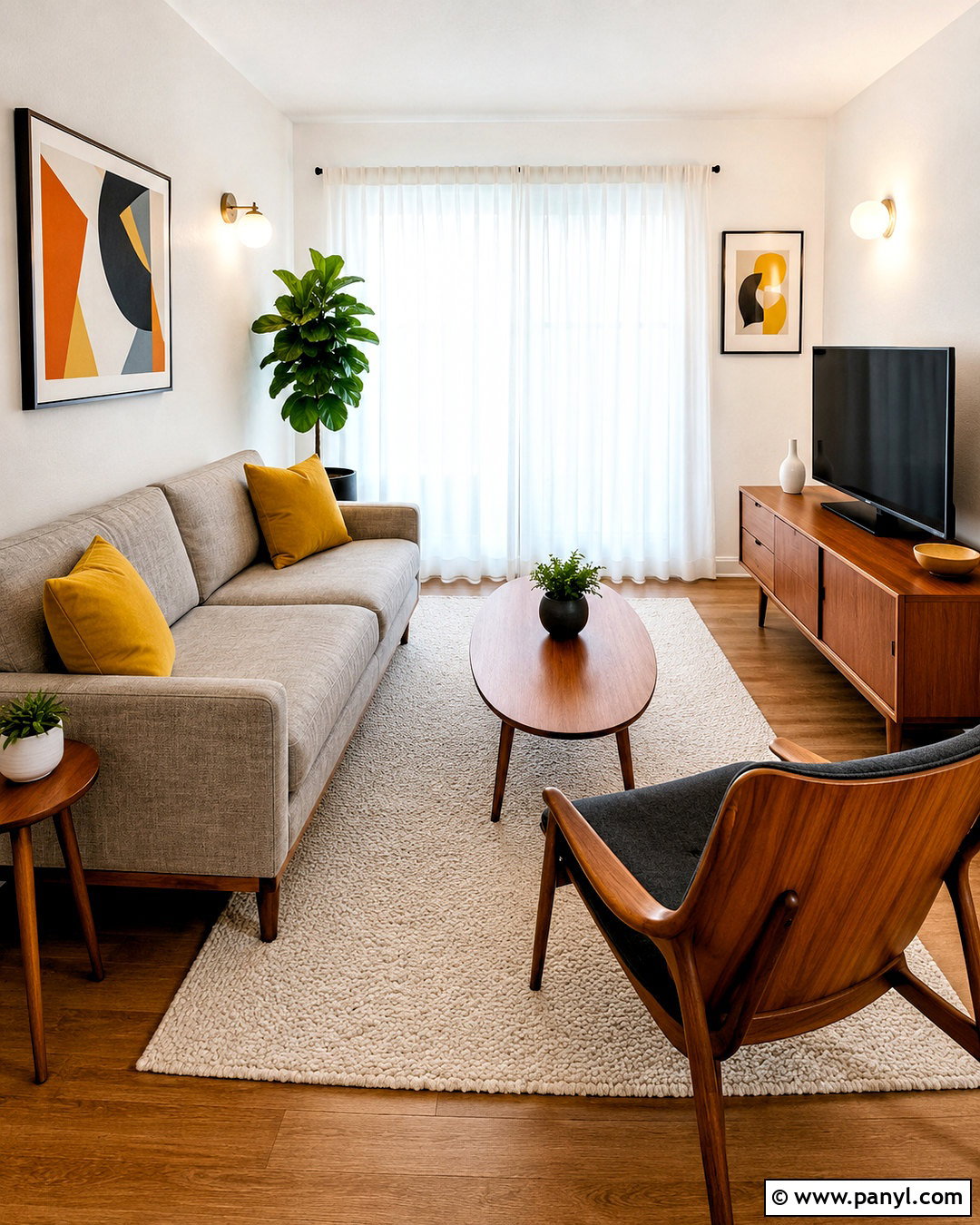 Neutral Mid Century Modern Living Room - 20 mid century modern living room ideas