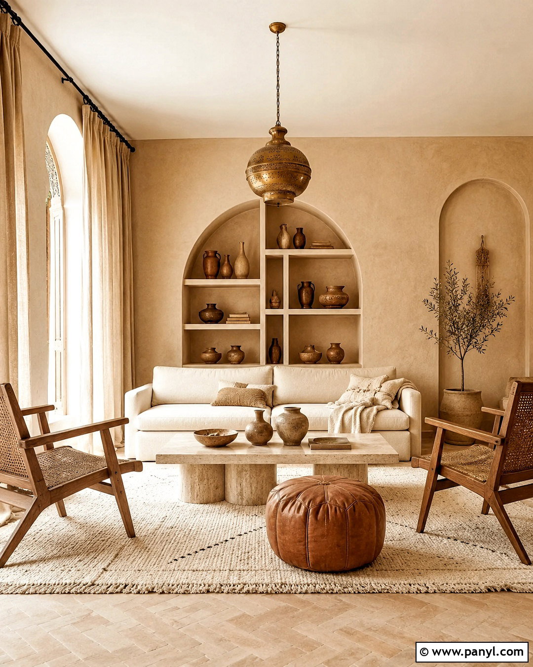 Neutral Moroccan Living Room - 20 morroco interior design ideas