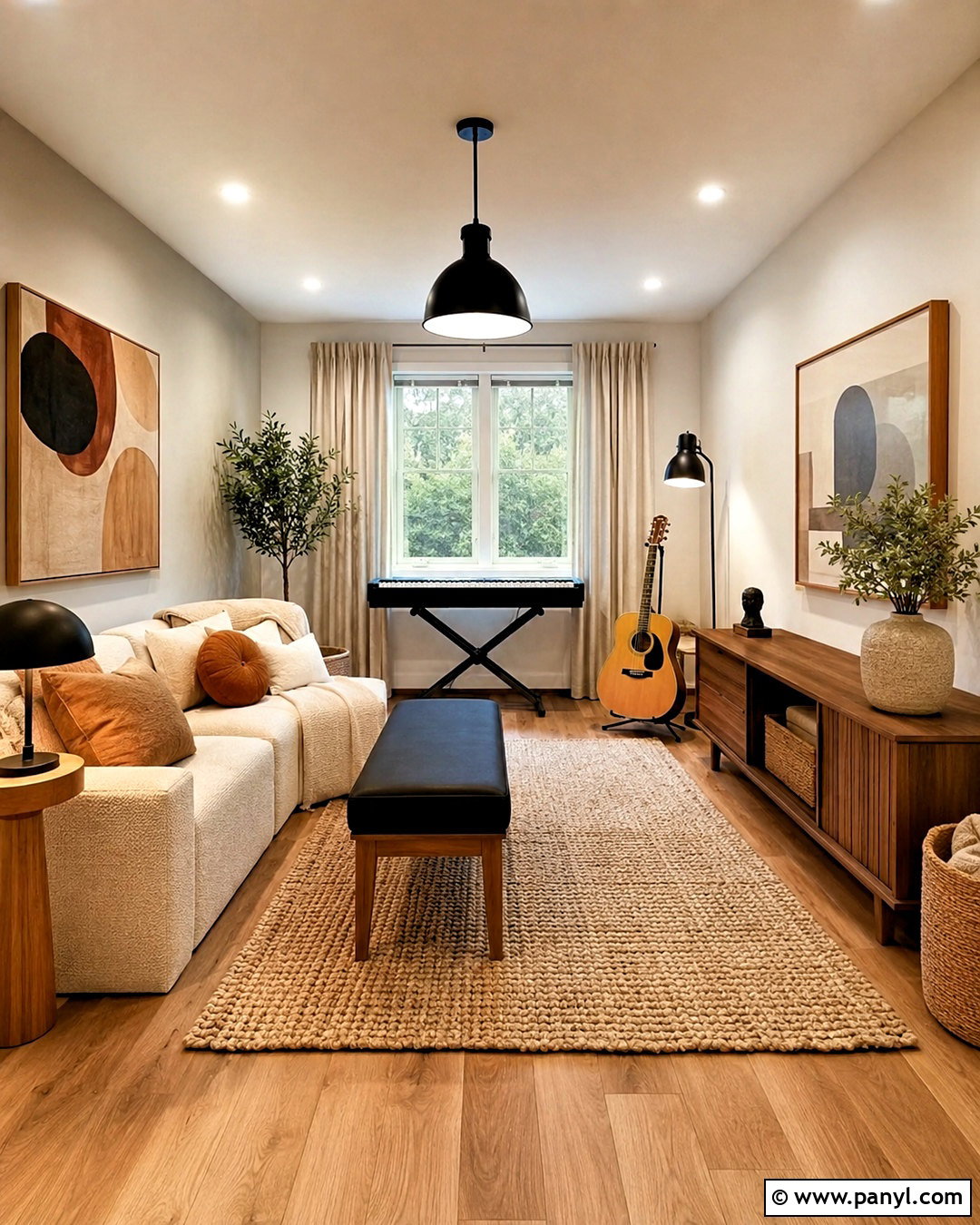 Neutral Music Room - 20 cozy music room ideas