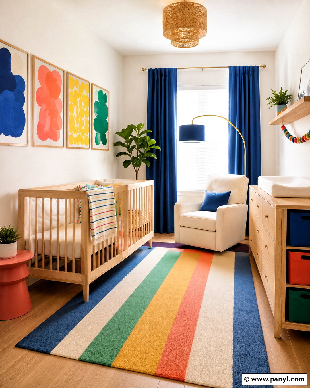 Neutral Nursery With Bright Accents - 20 bright nursery ideas