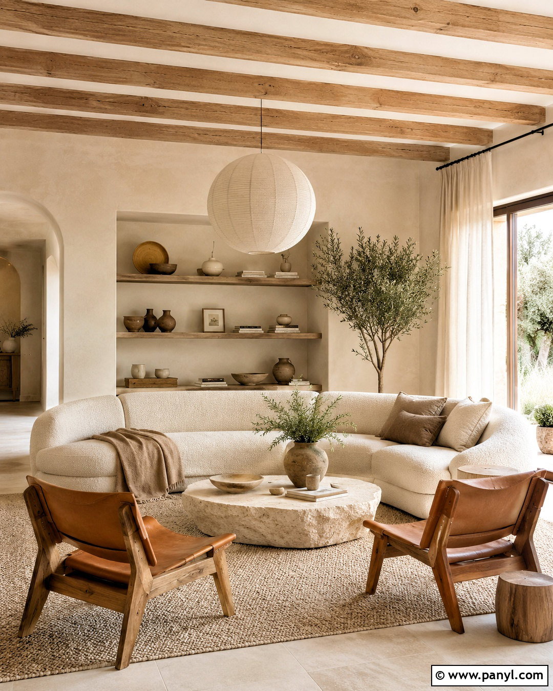 Neutral Organic Modern Living Room - 20 neutral home ideas