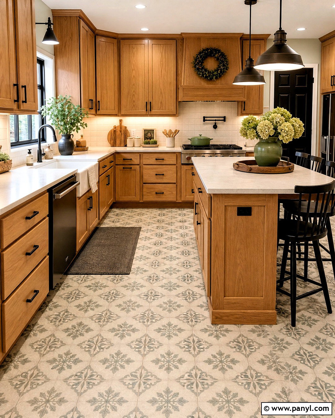 20 Honey Oak Cabinets Flooring Ideas for a Cohesive Kitchen