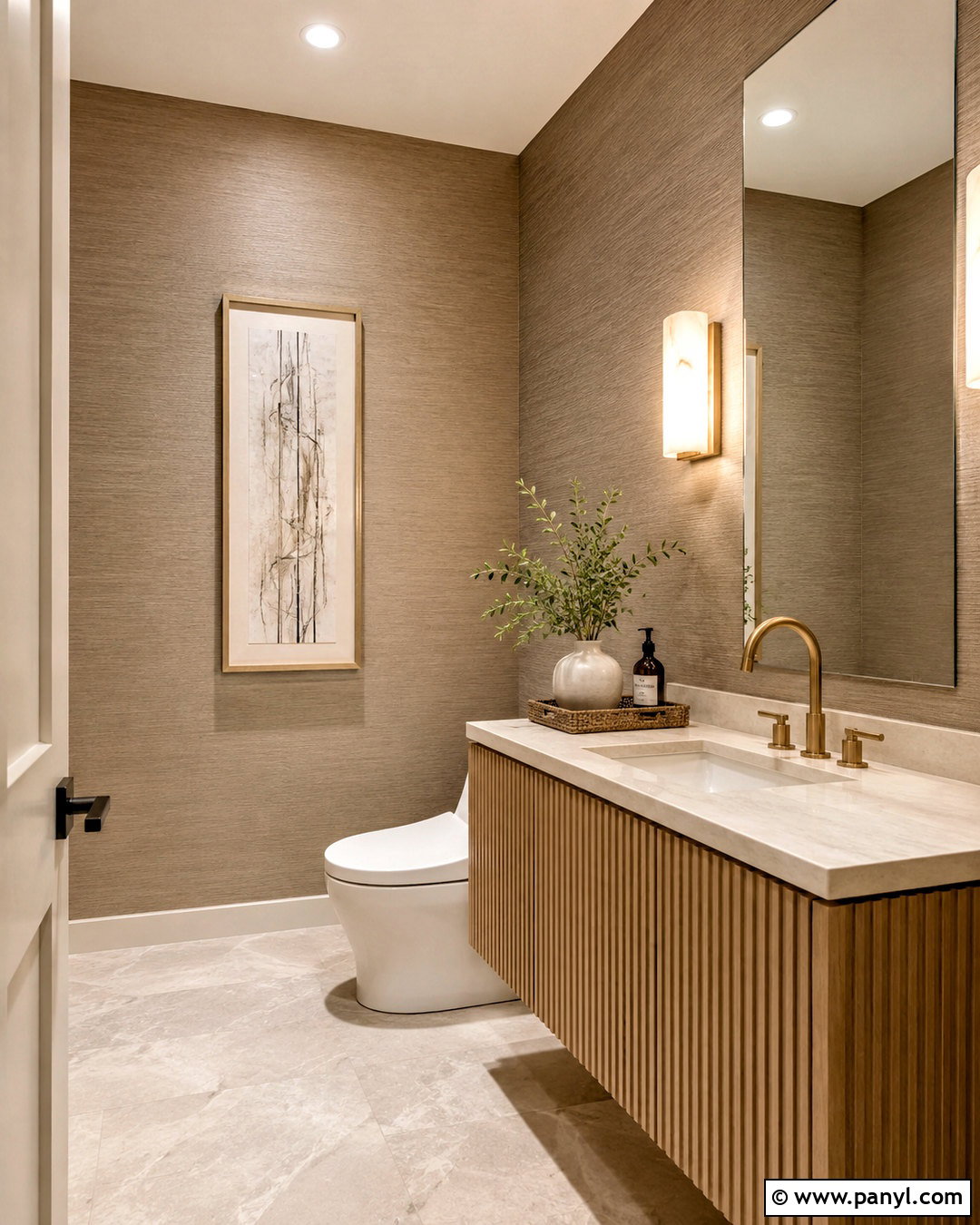 Neutral Powder Room - 20 powder room inspiration ideas