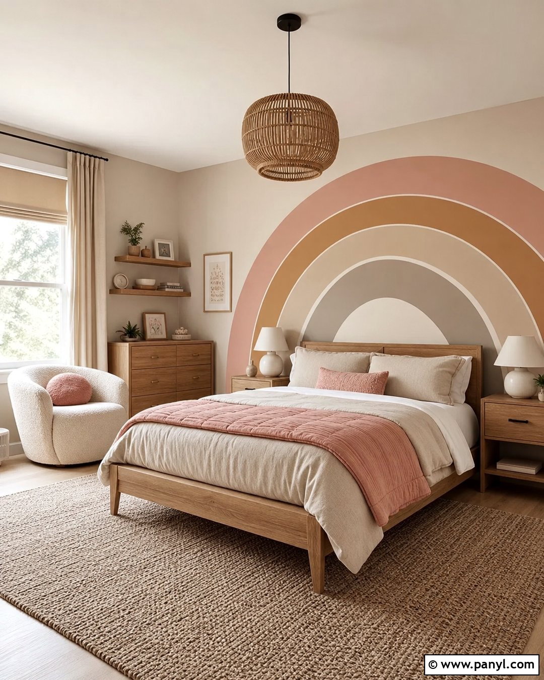 Neutral Rainbow Accent Wall - 25 Girls Room Paint Ideas Accent Walls