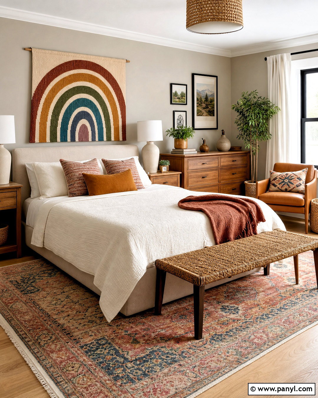Neutral Rainbow Bedroom - 20 rainbow themed bedroom ideas