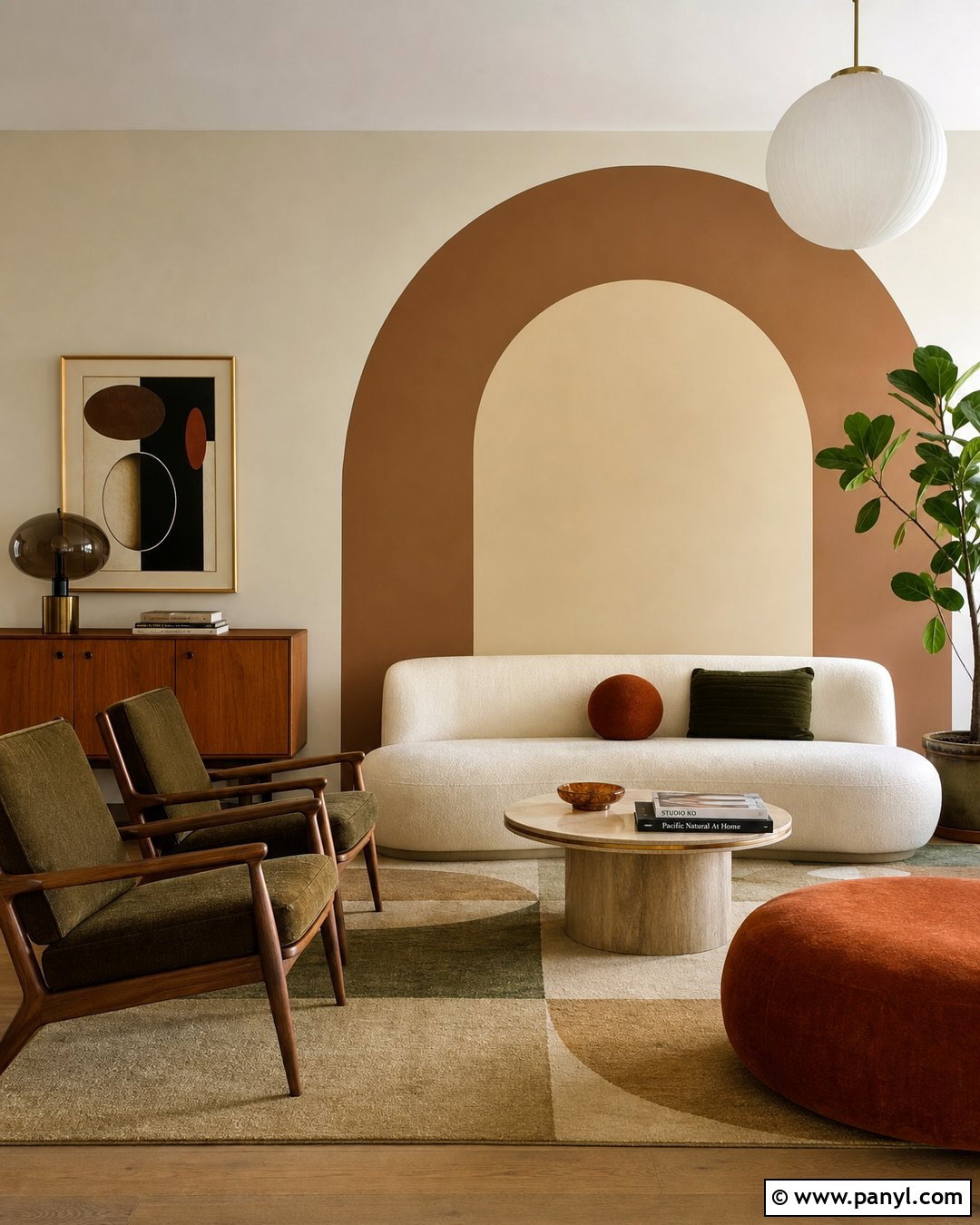 Neutral Retro Living Room Wall Paint - 30 retro wall paint ideas