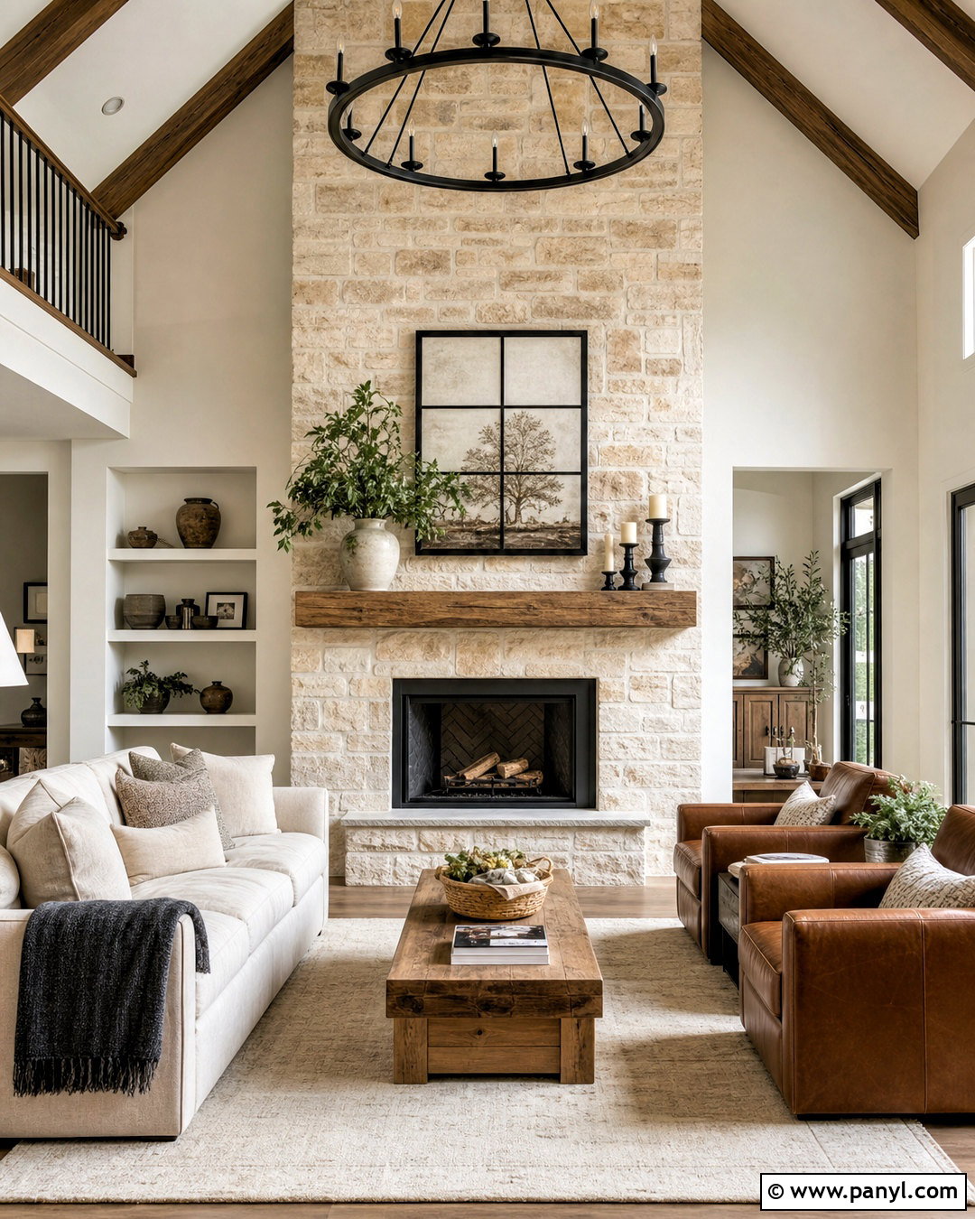 Neutral Stone Fireplace Accent Wall - 20 neutral accent wall ideas