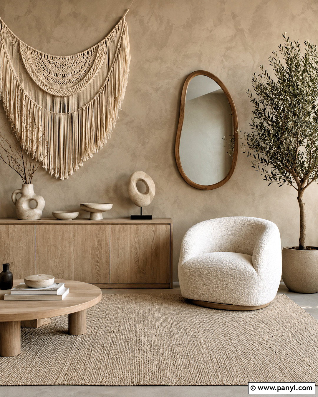 Neutral Textured Boho Wall - 20 boho wall design ideas