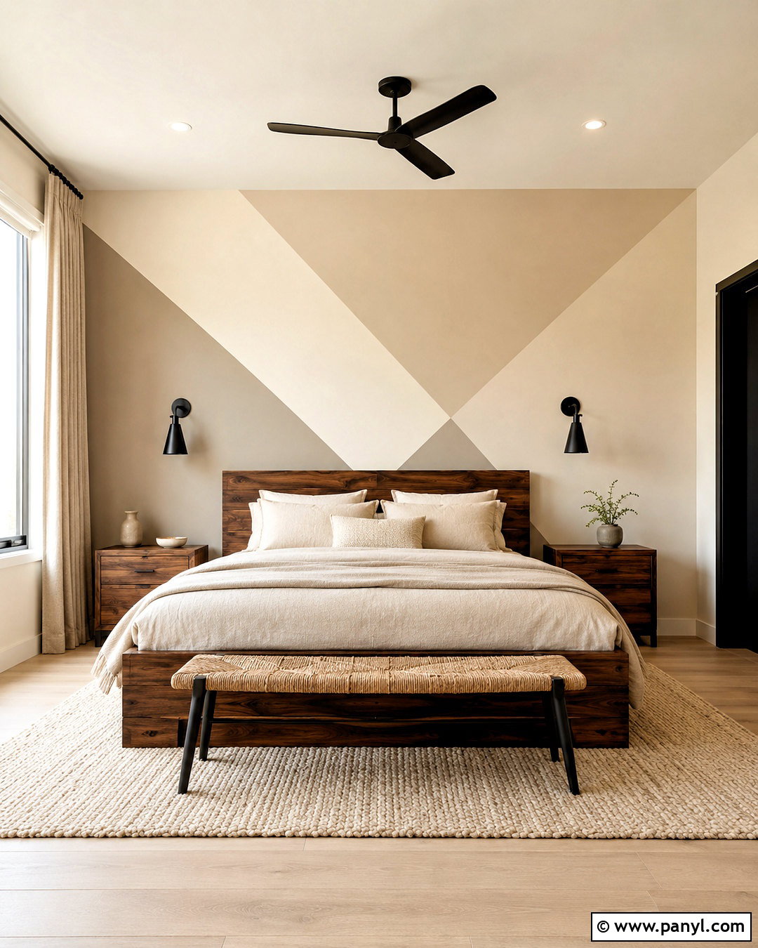 Neutral Triangle Geometric Wall Paint - 35 Simple Geometric Wall Paint Ideas