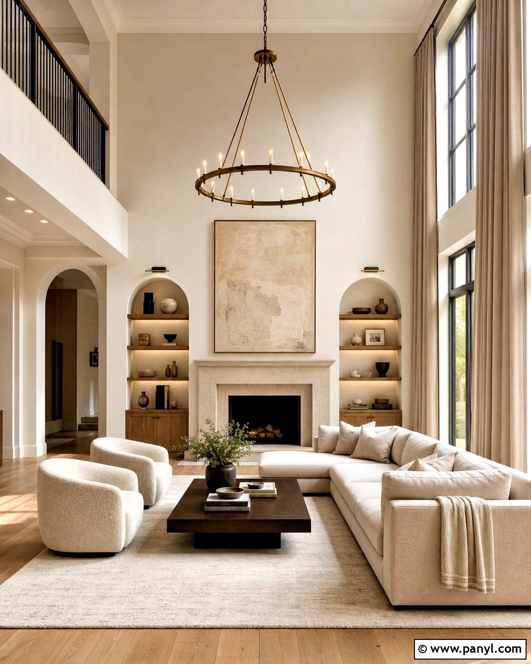 Neutral Two Story Living Room - 20 two story living room ideas