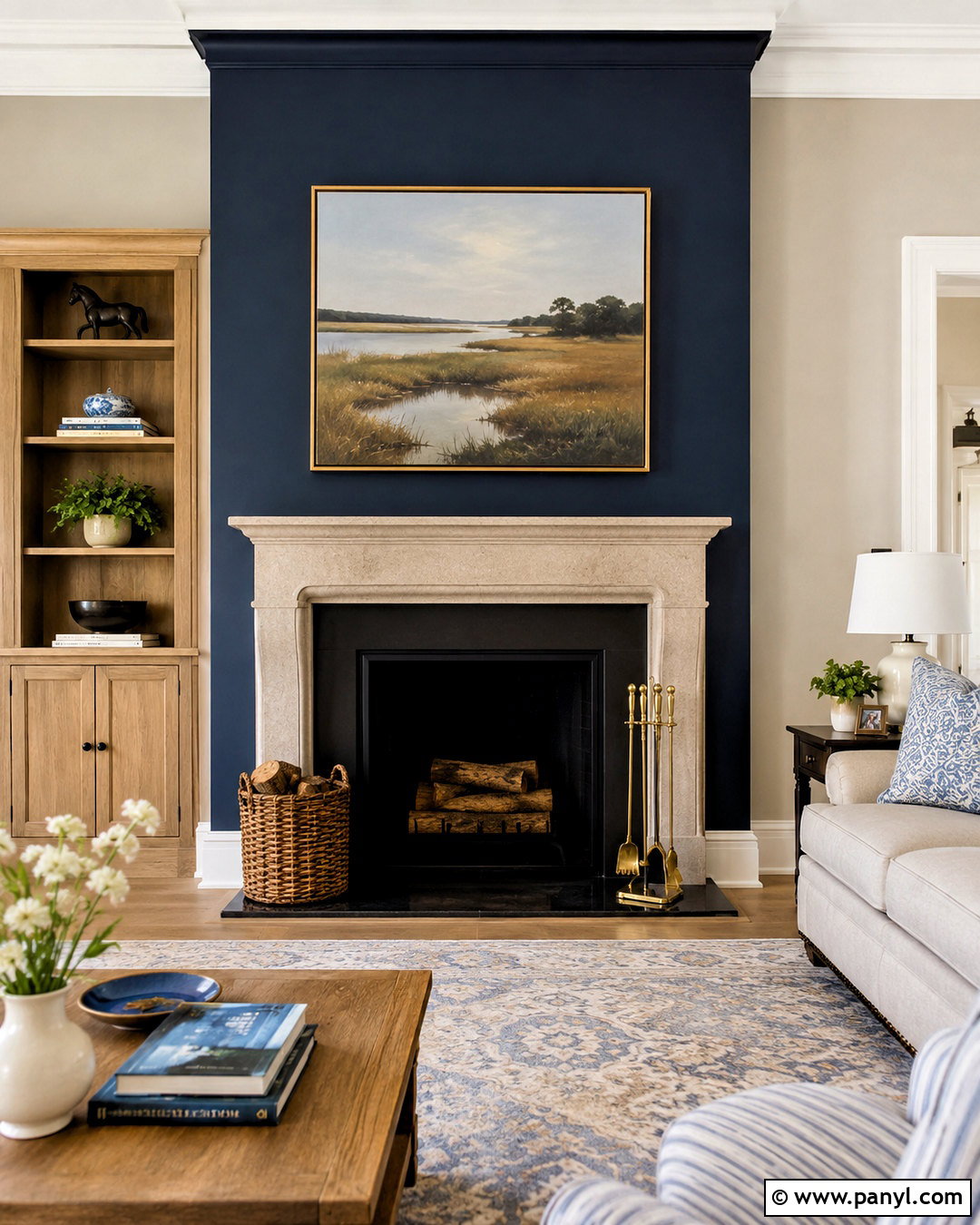 Newburyport Blue Fireplace Wall - 20 newburyport blue benjamin moore ideas