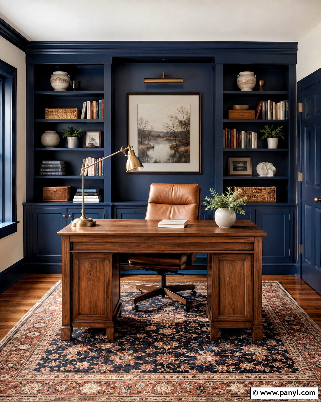 Newburyport Blue Home Office - 20 deep blue paint colors