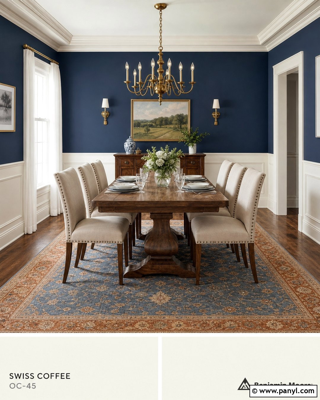 Newburyport Blue With Swiss Coffee - 45 swiss coffee coordinating colors
