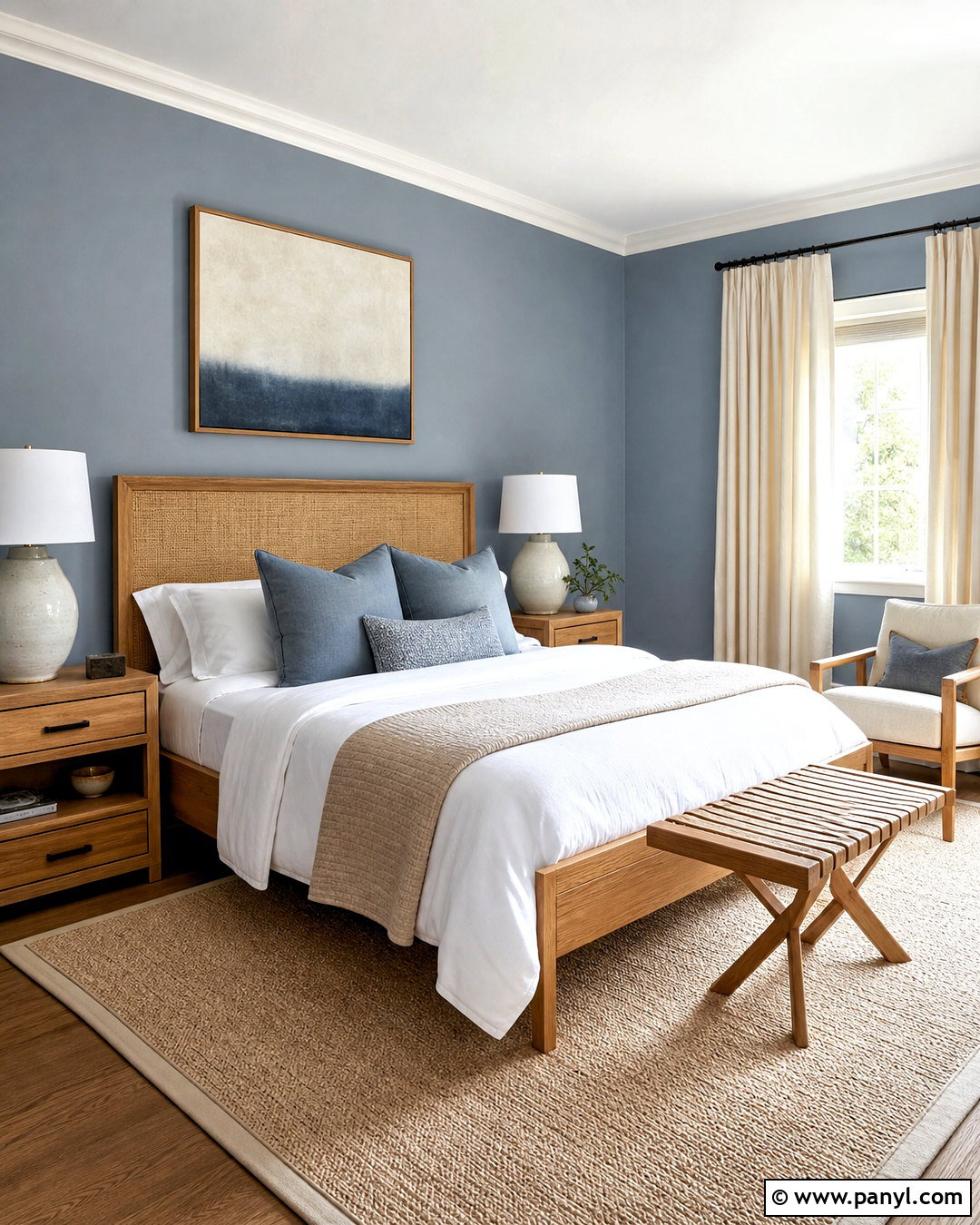 North Star Guest Bedroom With Cane Furniture - 20 north star sherwin williams ideas