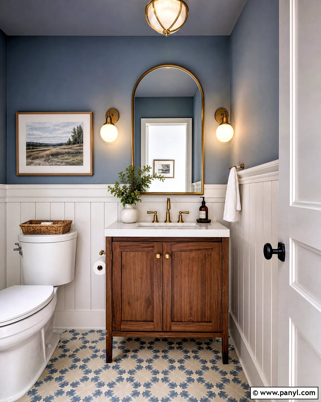 North Star Powder Room With Brass - 20 north star sherwin williams ideas