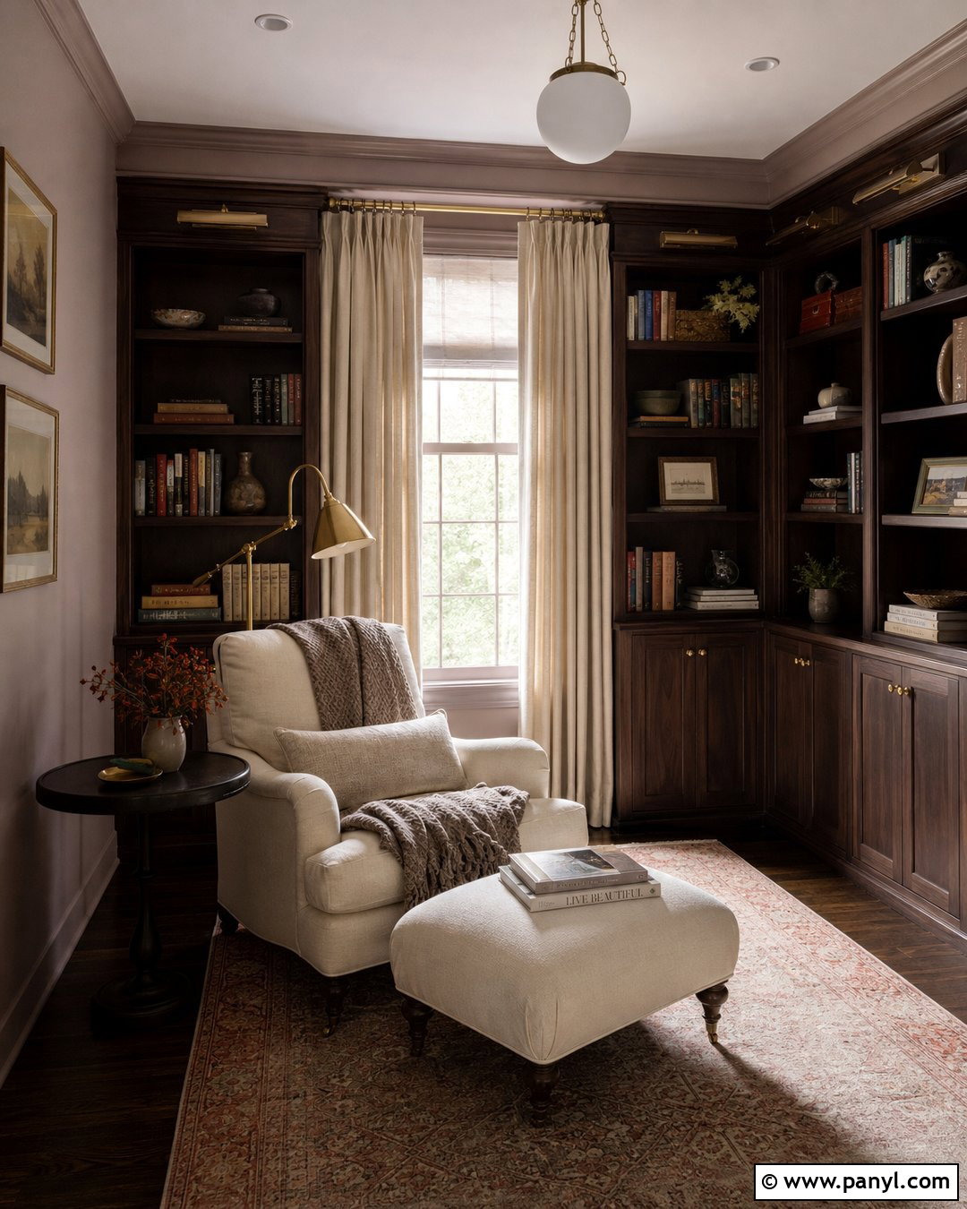 Nude Mauve Reading Room - 30 Nude Wall Color Ideas