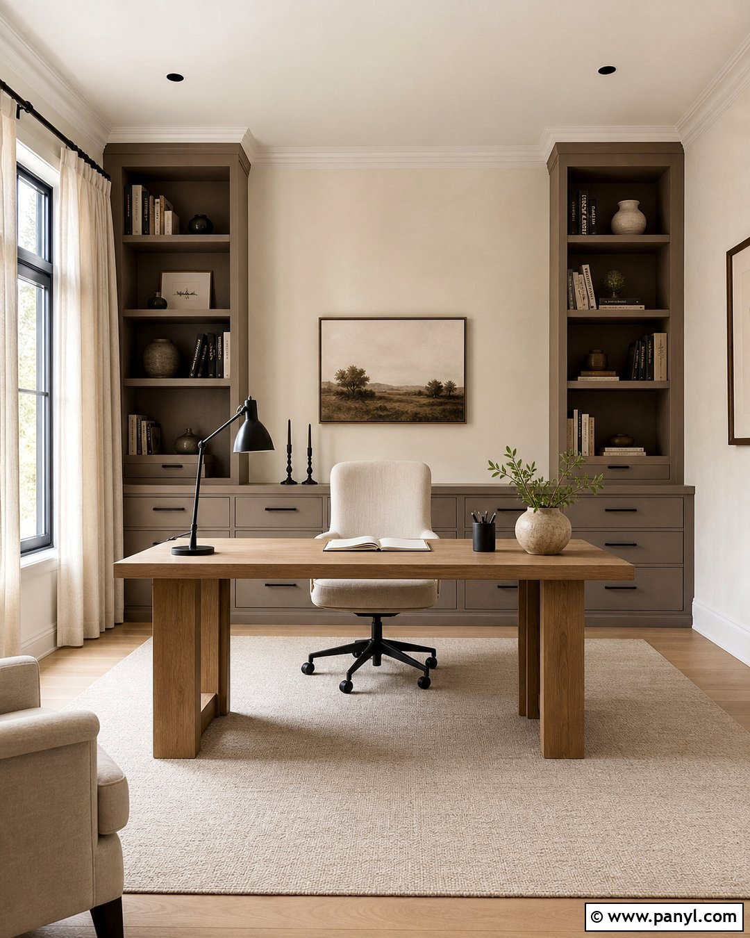 Nude Stone Home Office - 30 Nude Wall Color Ideas
