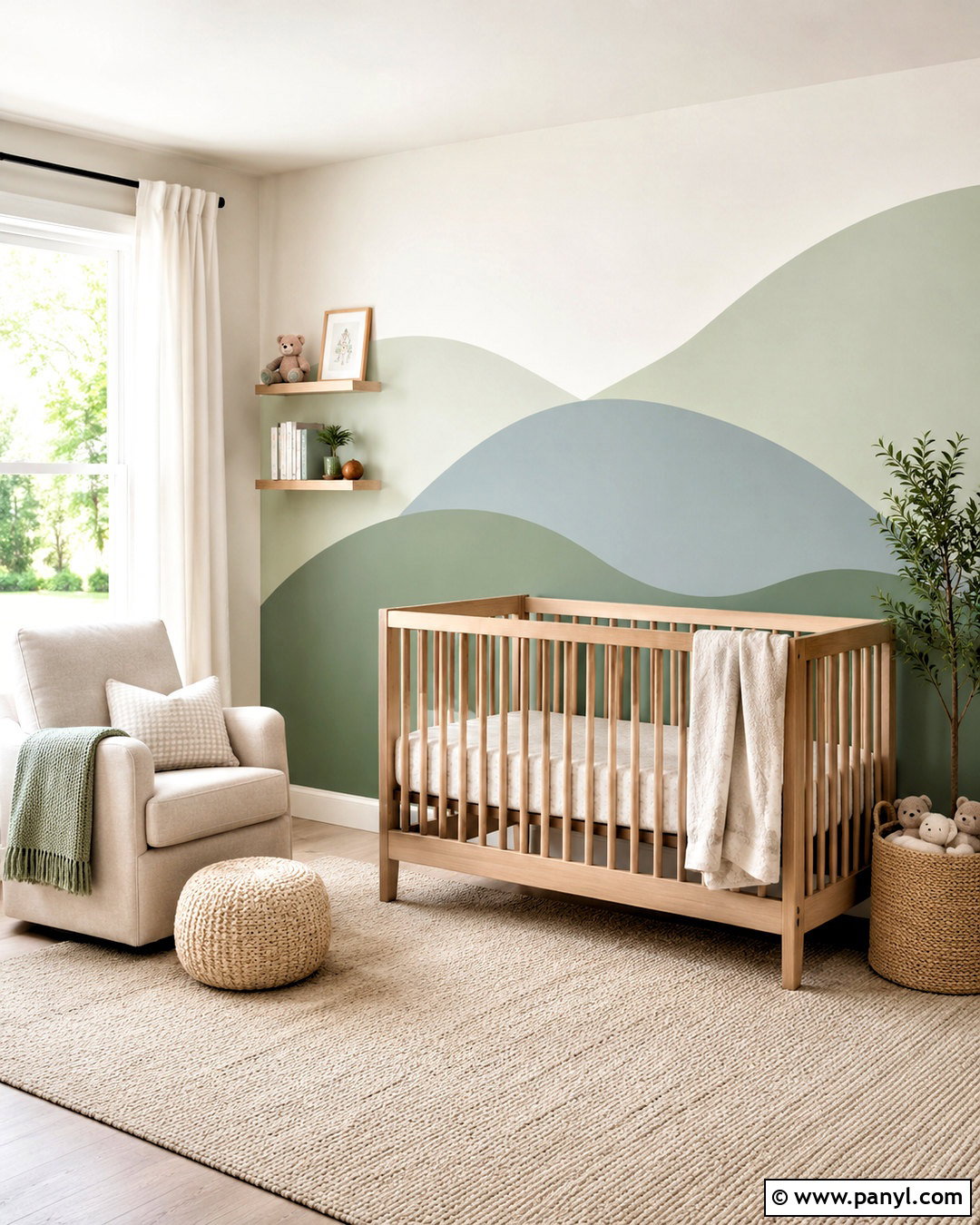 Nursery Geometric Hill Wall Paint - 35 Simple Geometric Wall Paint Ideas