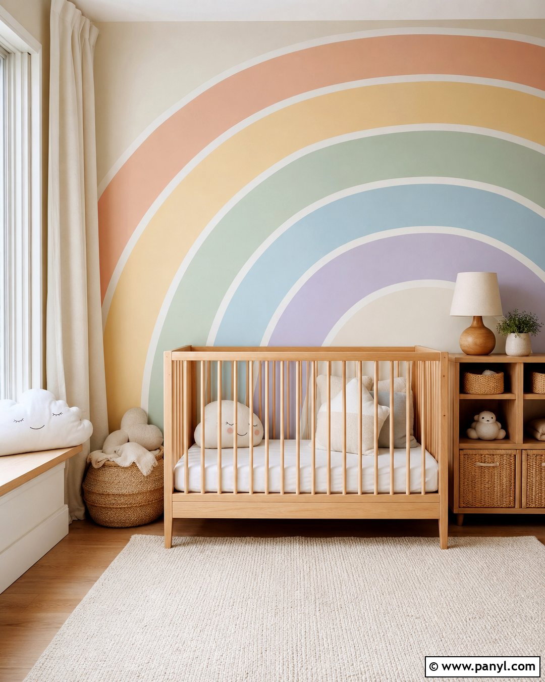 Nursery Paint Chip Rainbow Wall - 20 Paint Chips On Wall Ideas