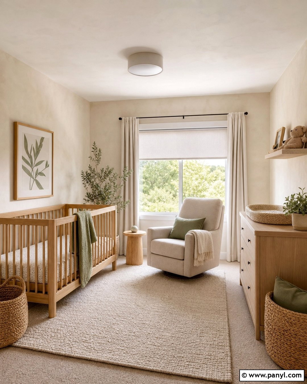 Nursery With Cream Limewash Walls - 30 cream limewash walls